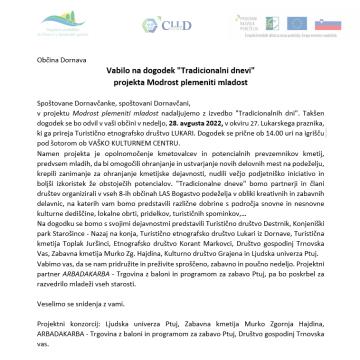 Vabilo na dogodek Tradicionalni dnevi projekta MPM